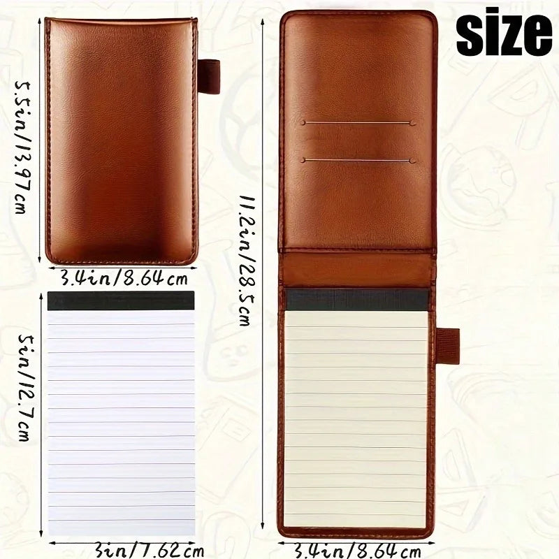 Mini Pocket Notepad Holder Set with 50 Lined Sheets | PU Cover Pocket Notepad Holder Babs