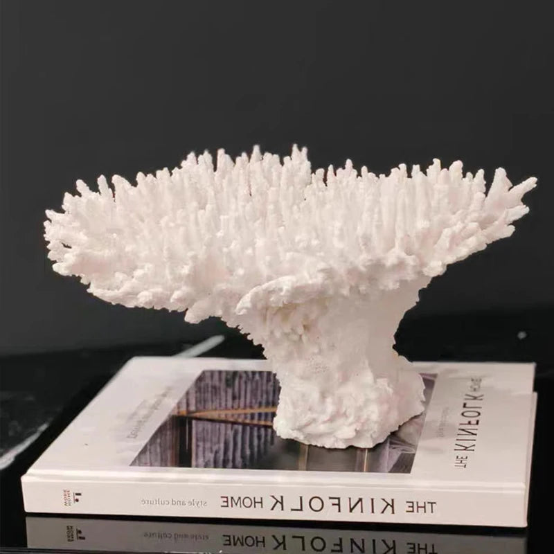 Coral Velvet Resin Figurine | Modern Sculpture Desk Décor Decorative Sculpture Babs