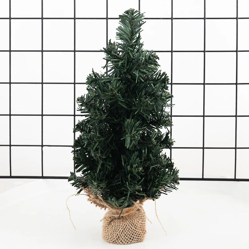 Mini Artificial Christmas Tree Burlap Desktop Ornament Décor Artificial Christmas Tree Babs