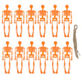 Halloween Hanging Skeleton Skulls | 6 or 12 Pack Decorations Halloween Skeleton Decor Babs Orange 6Pcs