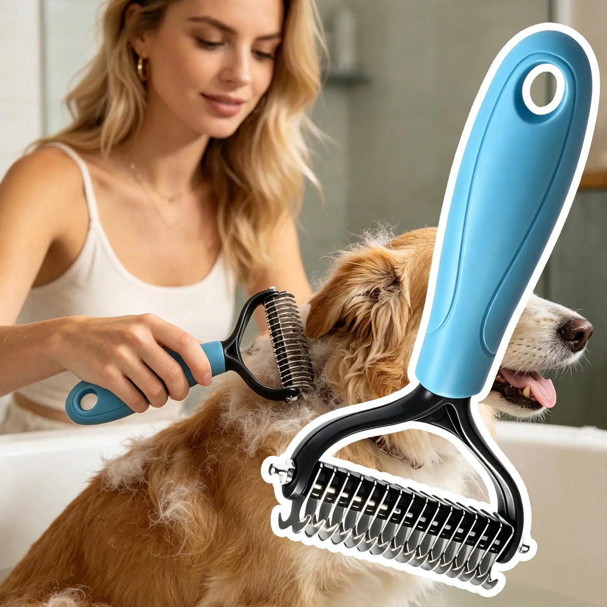 Professional Pet Undercoat Rake – Cat & Dog Grooming Comb Pet Grooming Rake Babs