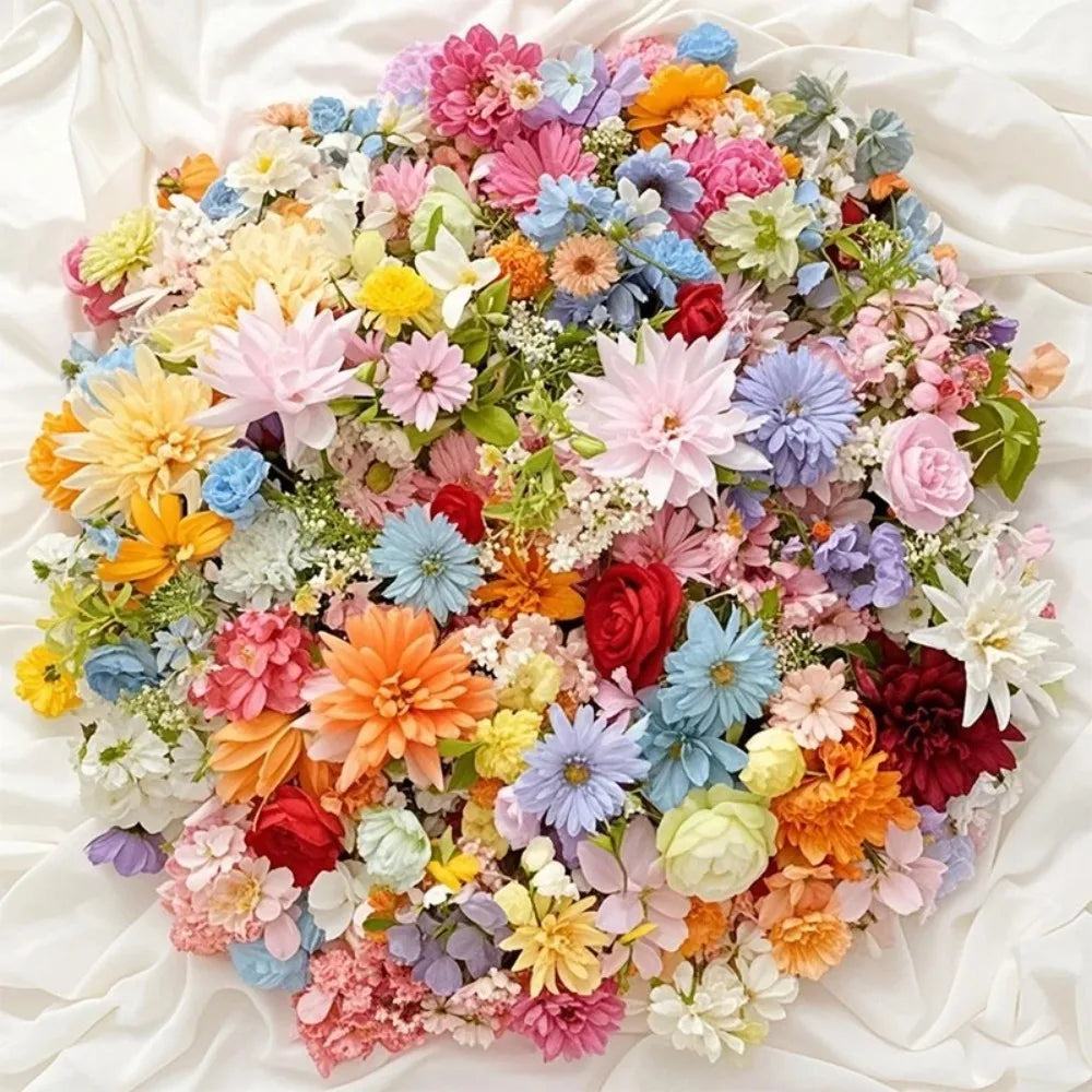 20/52Pcs Silk Artificial Flowers for Home, DIY & Wedding Decor Artificial Silk Flowers Babs Mix 20Pcs X 2-8cm