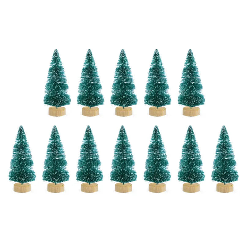 12pcs Mini Sisal Christmas Trees – DIY Holiday Table Decor Christmas Tree Decor Babs