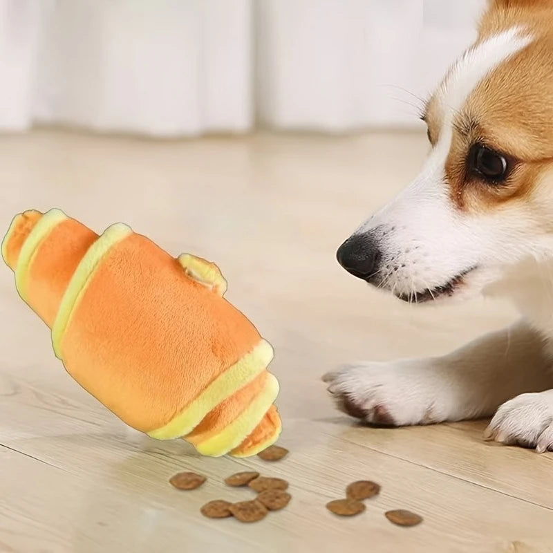 Plush Croissant Dog Toy – Snuffle & Treat Puzzle for Dogs Plush Dog Toy Babs Default Title