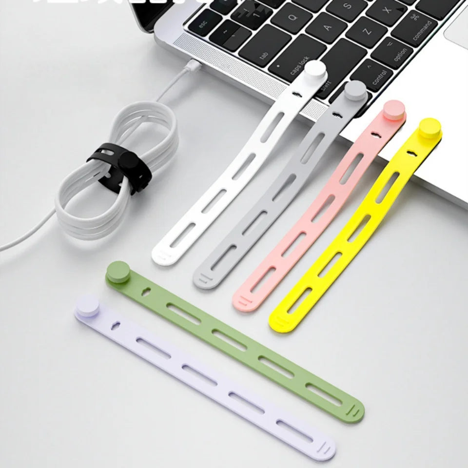 Reusable Silicone Cable Ties – Adjustable Cable Organizer Straps Cable Management Ties Babs