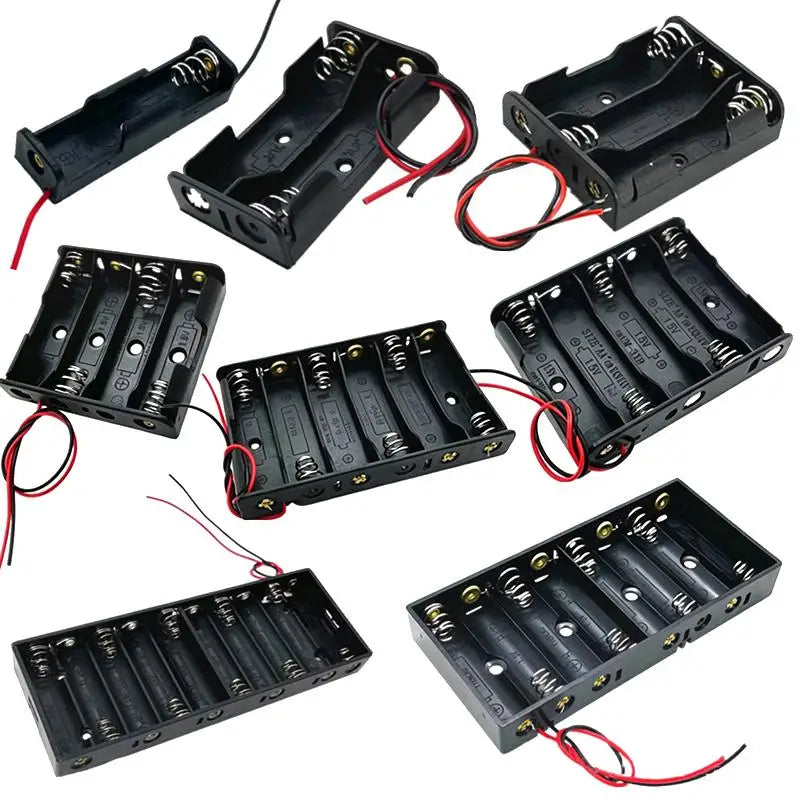 AA Battery Holder 1–4 Slot DIY Case with Leads | HUXUAN Battery Holder Case Babs