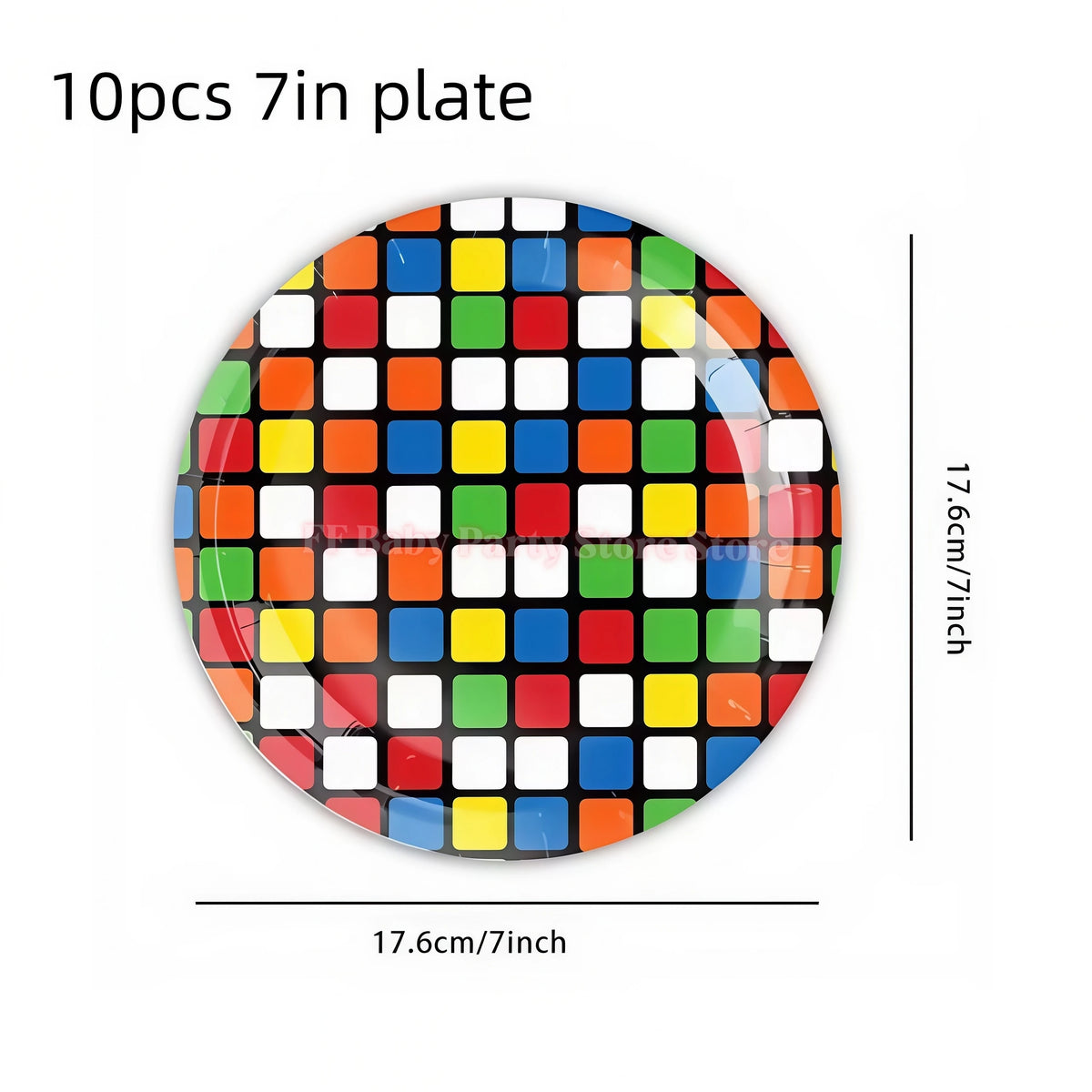 Building Blocks Birthday Party Kit – Plates, Cups, Balloons Party Tableware Kit Babs 10pcs 7inch Plates