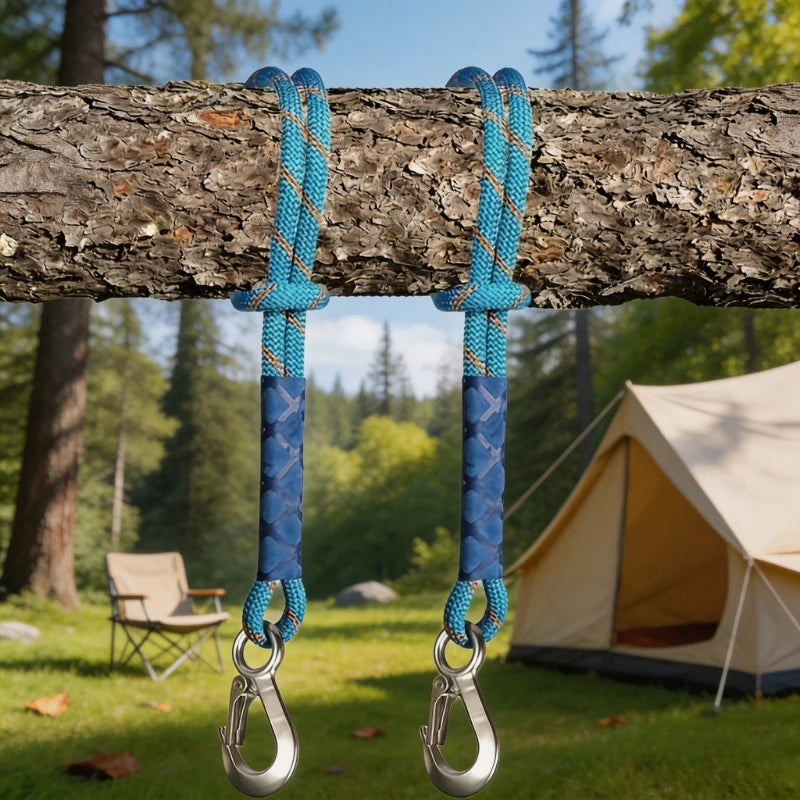 Heavy Duty Nylon Hammock Sling Strap with Metal Hook – Outdoor Hammock Hanging Strap Babs