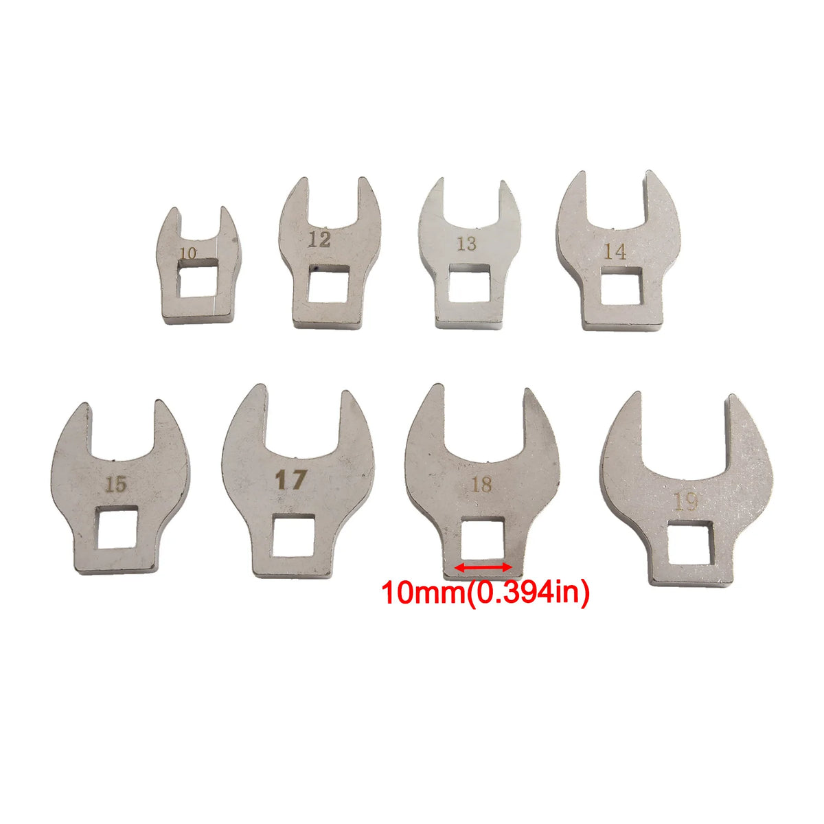 8-Pc 3/8" Drive Crowfoot Wrench Set 10–19mm Metric Crowfoot Wrench Set Babs