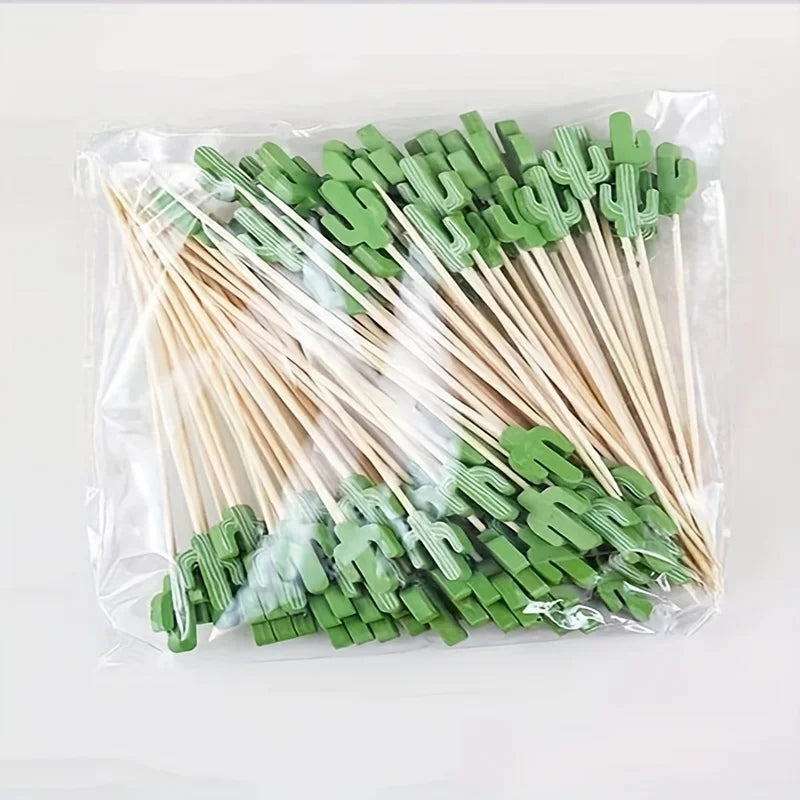 Cactus Bamboo Fruit Picks – Dessert Forks & Party Supplies Bamboo Fruit Picks Babs