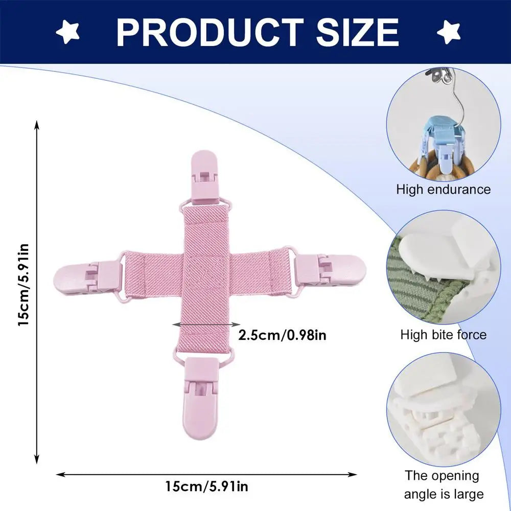 Bed Sheet Clips for Washer & Dryer – Anti-Tangle Laundry Clamps Laundry Sheet Clips Babs Pink