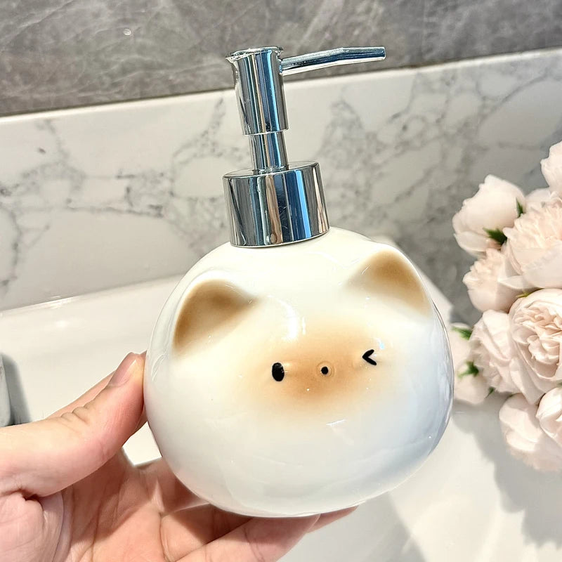 Ceramic Cat Soap Dispenser – Press Pump for Soap & Shower Gel Ceramic Soap Dispenser Babs