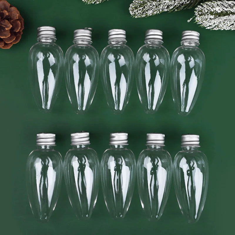 12/24Pcs Fillable Clear Plastic Christmas Bulb Ornaments DIY Fillable Christmas Ornaments Babs