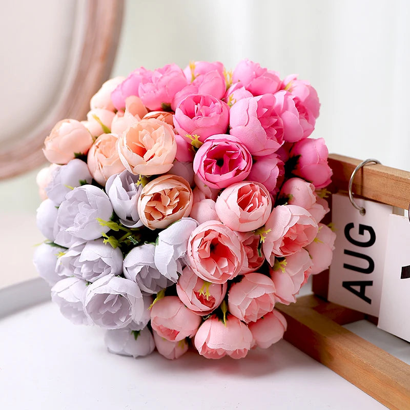 27-Head Silk Rose Artificial Flowers – Wedding & Home Décor Artificial Silk Flowers Babs