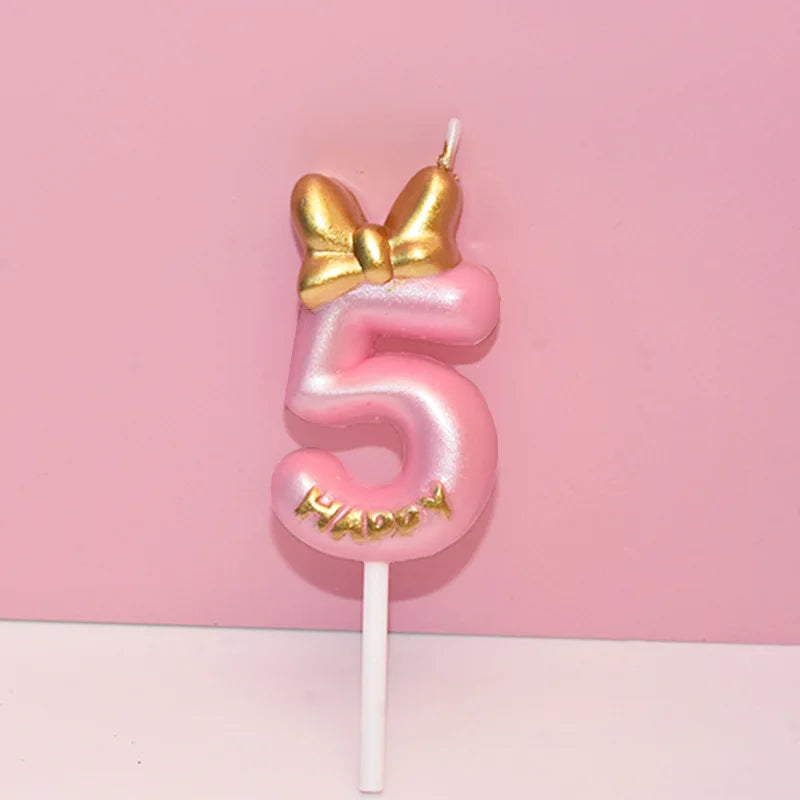 Pink Number Cake Topper Candles 0–9 | Girls Birthday Party Birthday Cake Candles Babs 5