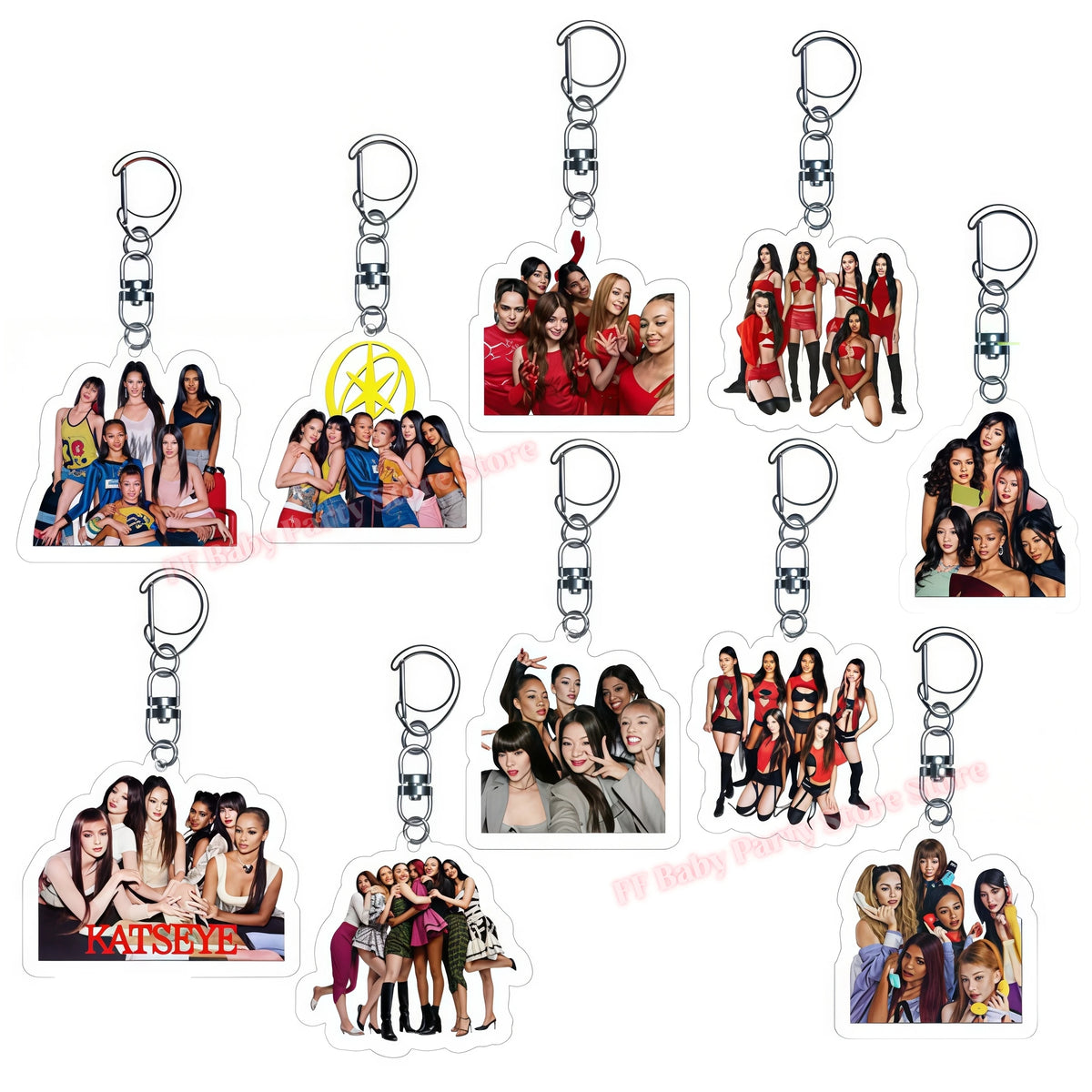 Katseye Kpop Keychains Party Favors – 6pcs Gift Bag Fillers Party Favor Keychains Babs