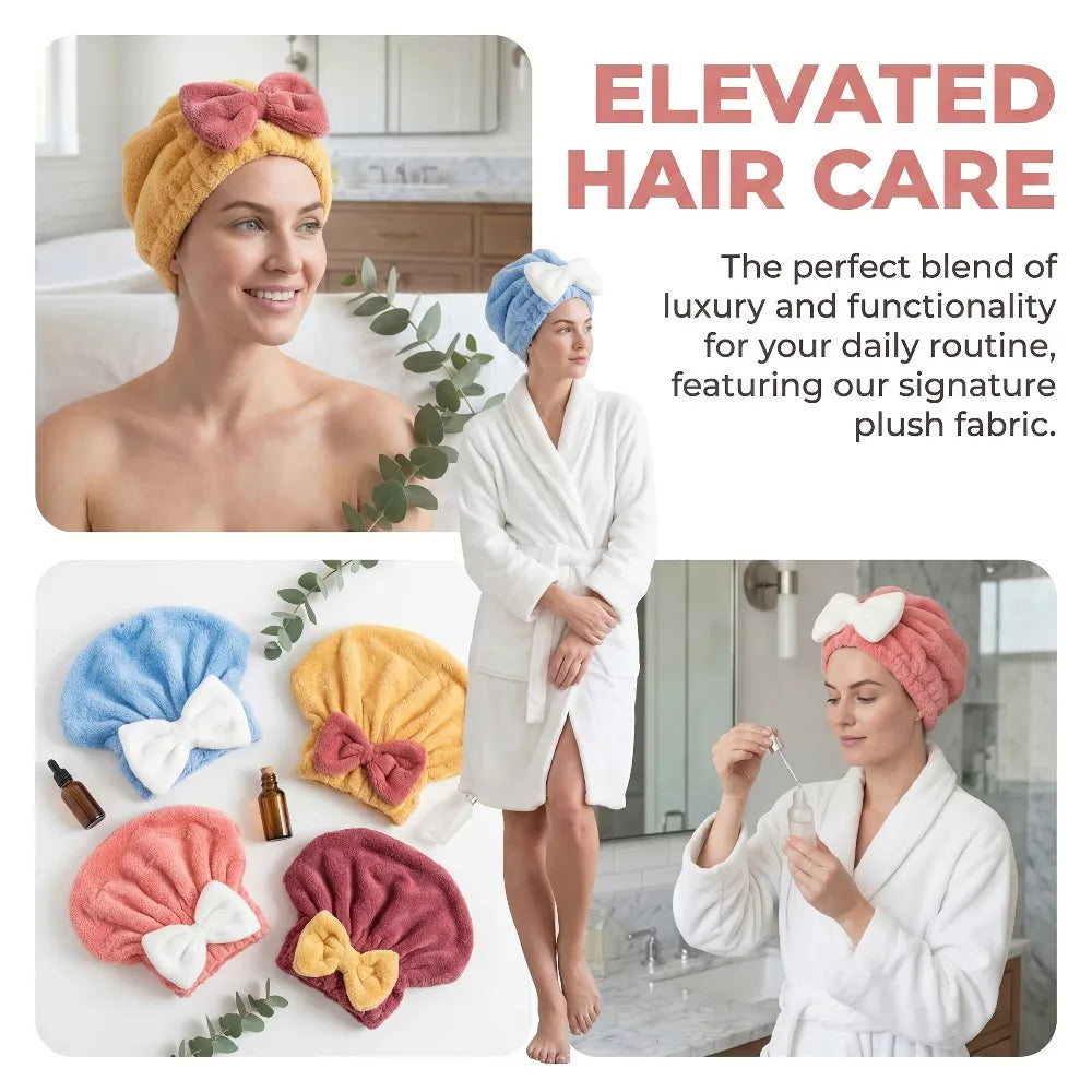Microfiber Hair Drying Cap – Quick Dry Absorbent Turban Wrap Hair Drying Turban Babs