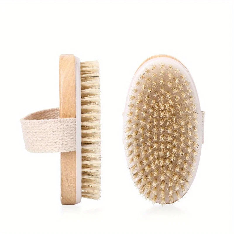 Natural Bristle Dry Body Brush – Exfoliating Skin Scrub Dry Body Brush Babs