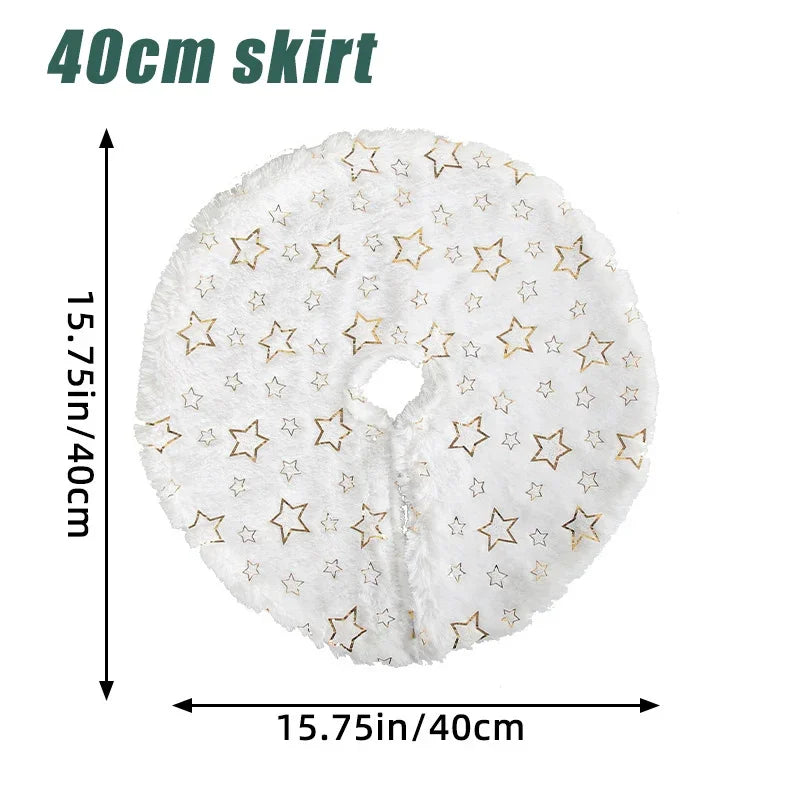 Mini Christmas Tree Skirt – Red & White Snowflake Mat Christmas Tree Skirt Babs Stars 5PCS