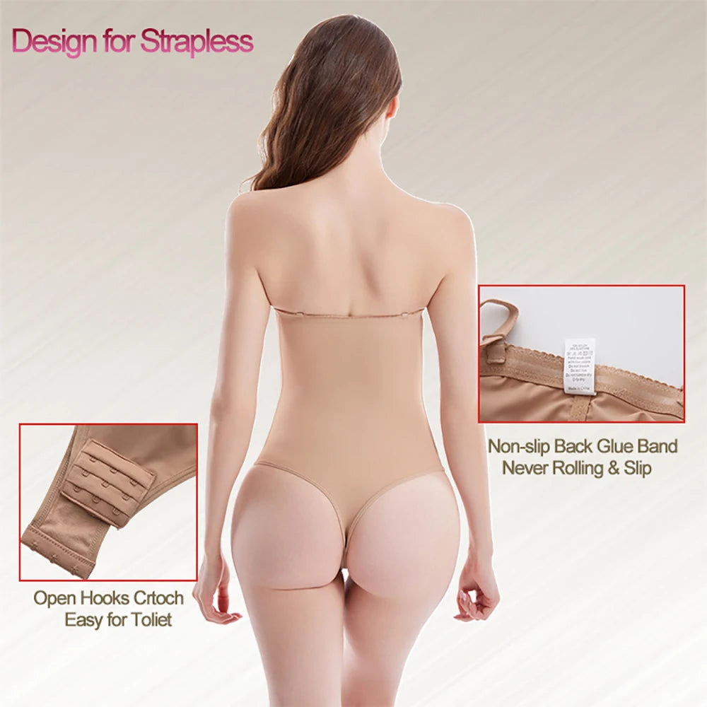 Women's Strapless Shapewear Bodysuit – Tummy Control Waist Trainer Shapewear Bodysuit Babs