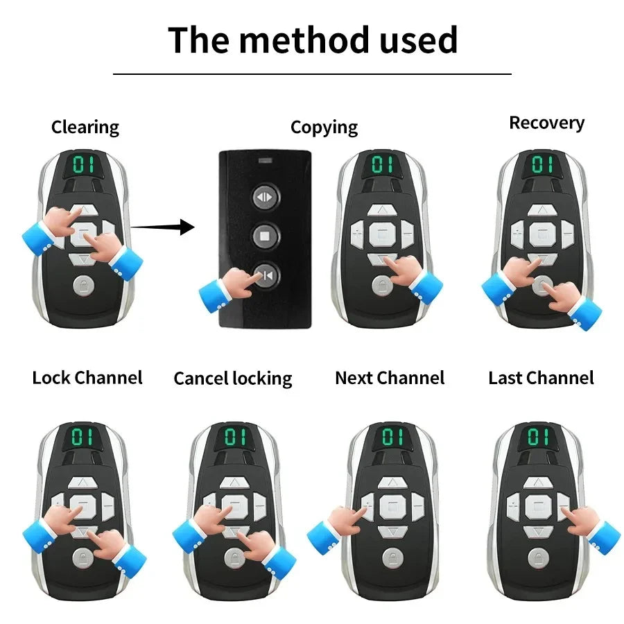 20-Channel Rechargeable Garage Door Remote Duplicator 300-915MHz Remote Duplicator Babs