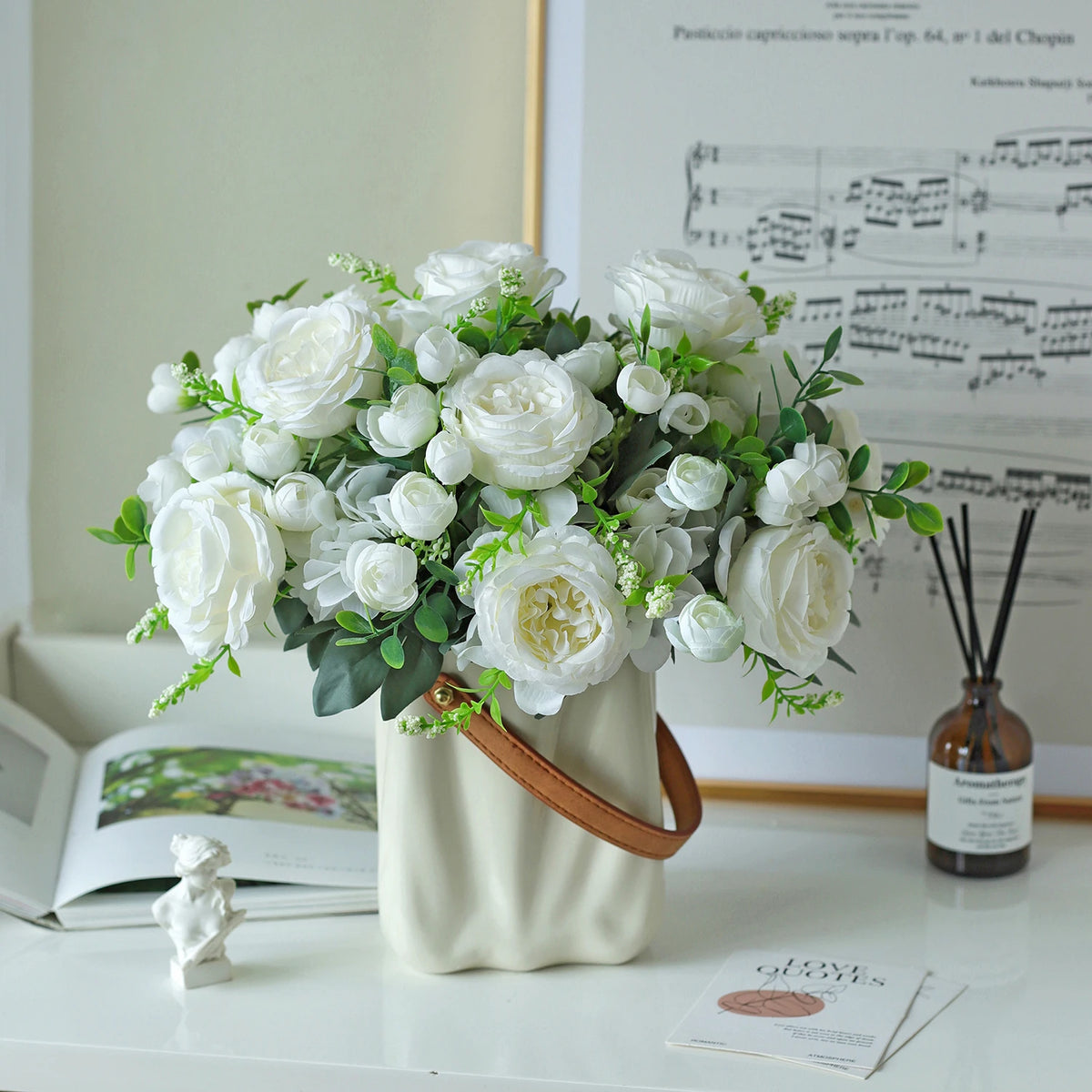 Artificial Silk Peony Hydrangea Bouquet – Wedding & Home Décor Artificial Flower Bouquet Babs