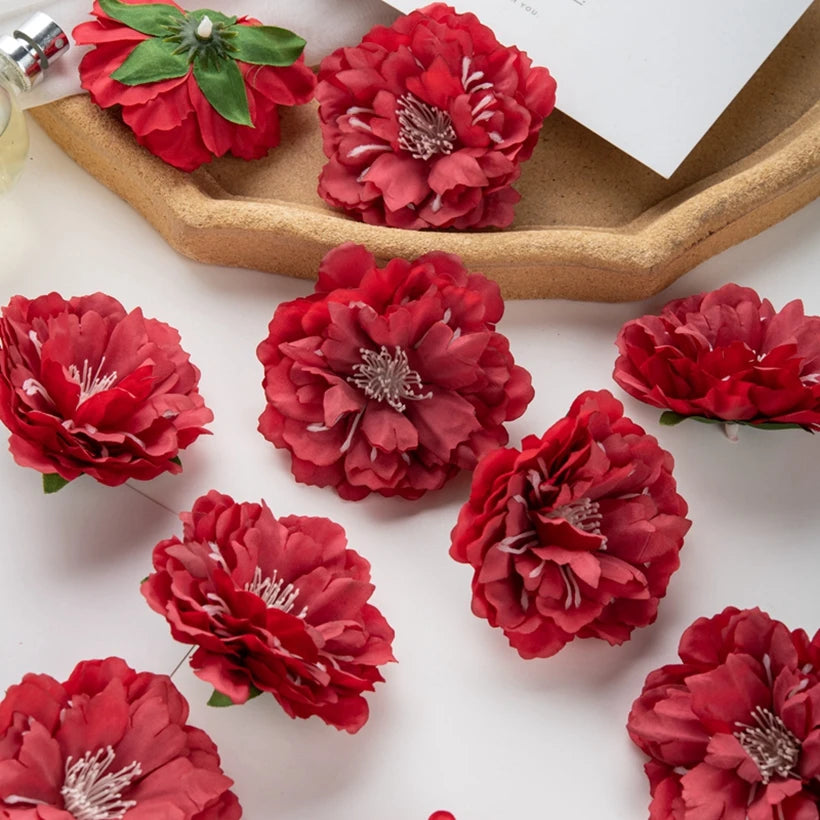 Silk Peony Artificial Flower Heads 10/30pcs – Wedding & DIY Decor Artificial Silk Flowers Babs