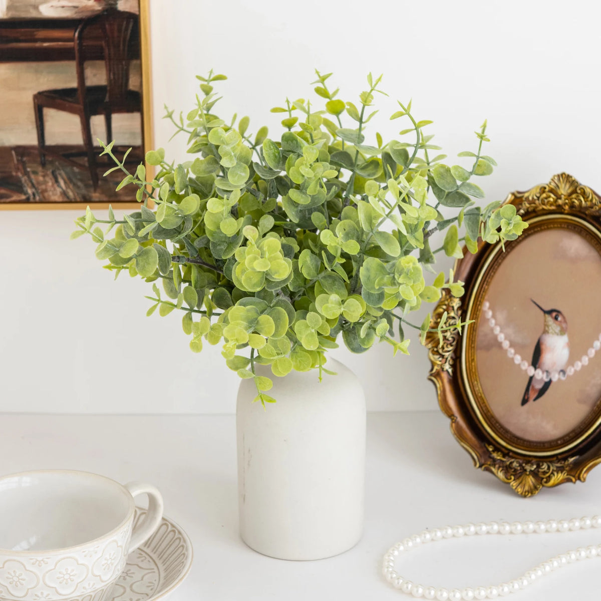 Faux Eucalyptus Sprigs – Artificial Green Stems 5 or 10 Pcs Artificial Plant Stems Babs