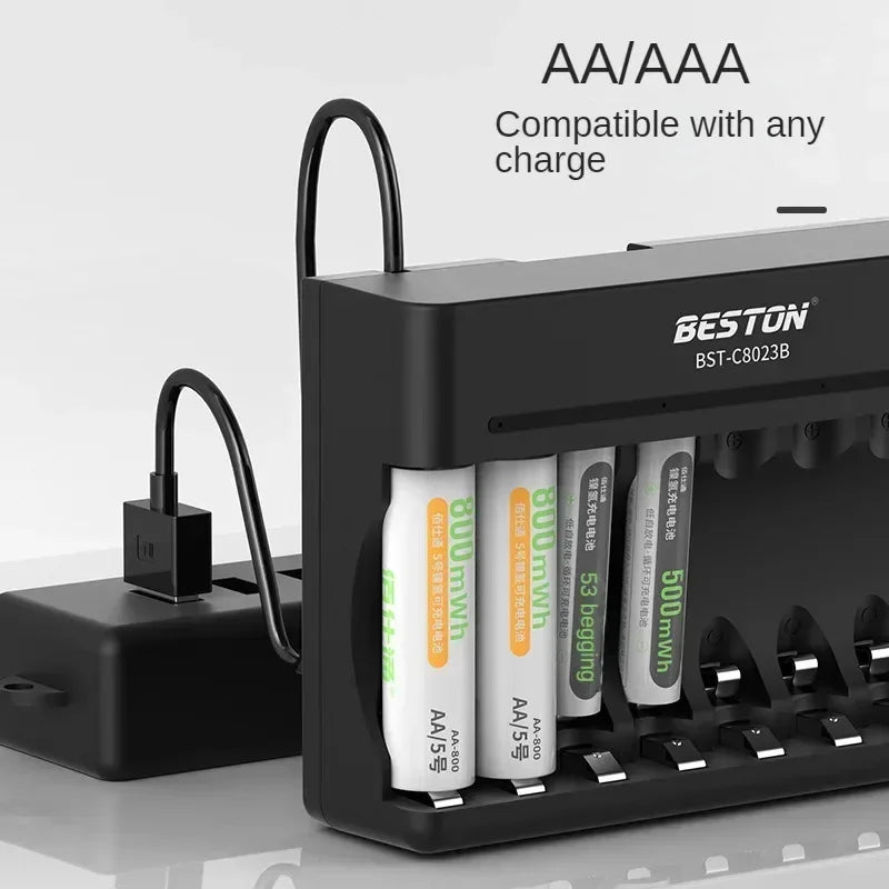 Alasicka 2/4/8 Slot USB AA AAA Ni-MH Smart Battery Charger Battery Charger Babs