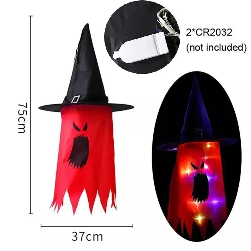 Halloween LED Ghost Hanging Decorations – Haunted House Lights Halloween Hanging Decoration Babs 1 mode Red