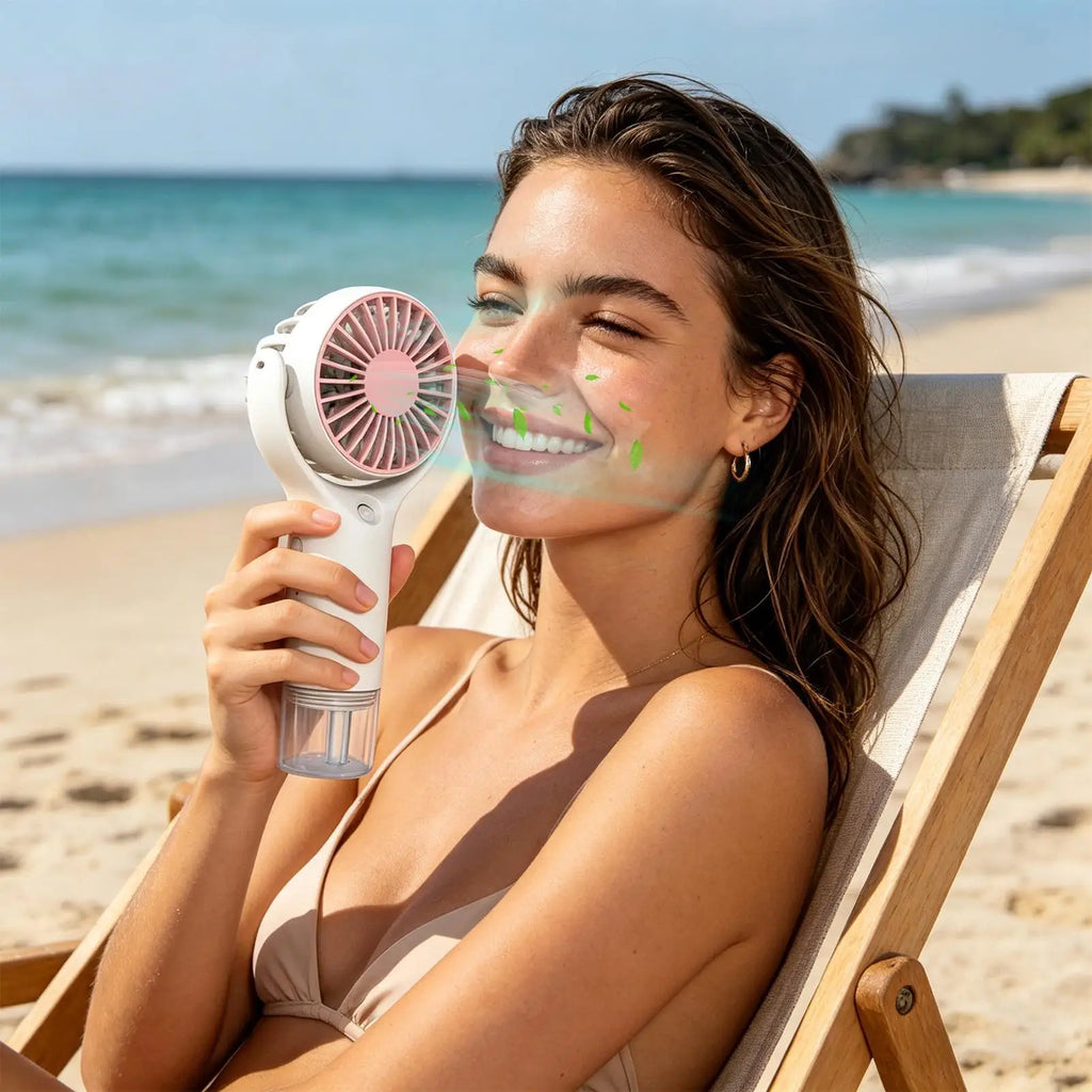 Portable Mini Handheld Mist Fan – USB Rechargeable Water Spray Handheld Mist Fan Babs