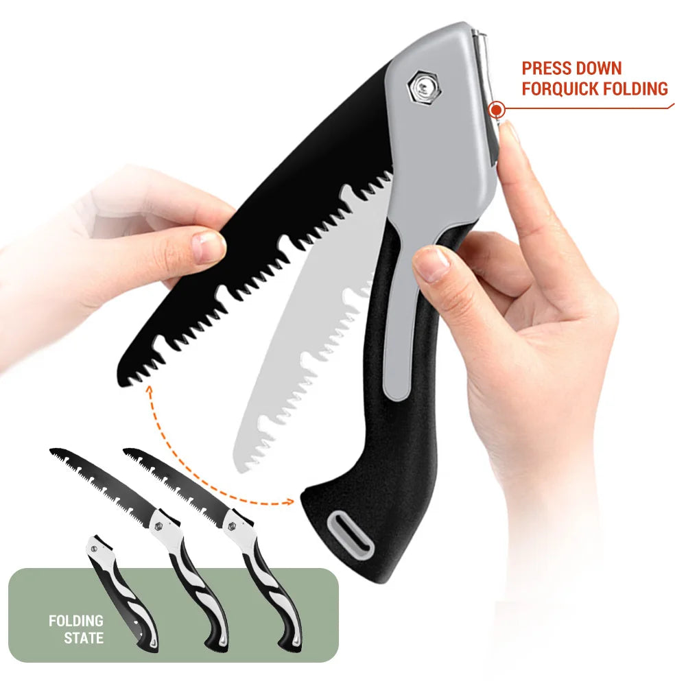 Steel Folding Hand Saw – Portable Pruning Saw for Garden & Camp Folding Pruning Saw Babs