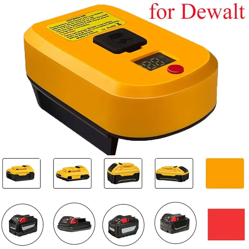 60W Dewalt Battery Adapter Charger | 18V 20V 60V USB Type-C Battery Charger Adapter Babs