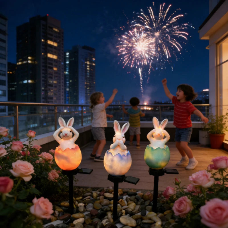 Solar Bunny Egg Lamp – Waterproof LED Garden Pathway Light Solar Garden Light Babs