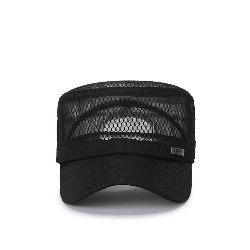 5-Pack Mesh Flat Top Hat – Unisex Breathable Sun Cap Mesh Sun Cap Babs