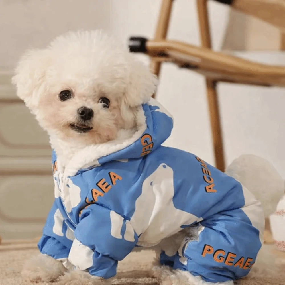 Dog Winter Fleece Jacket – Splash-Proof & Anti-Shedding Coat Dog Winter Jacket Babs Blue S