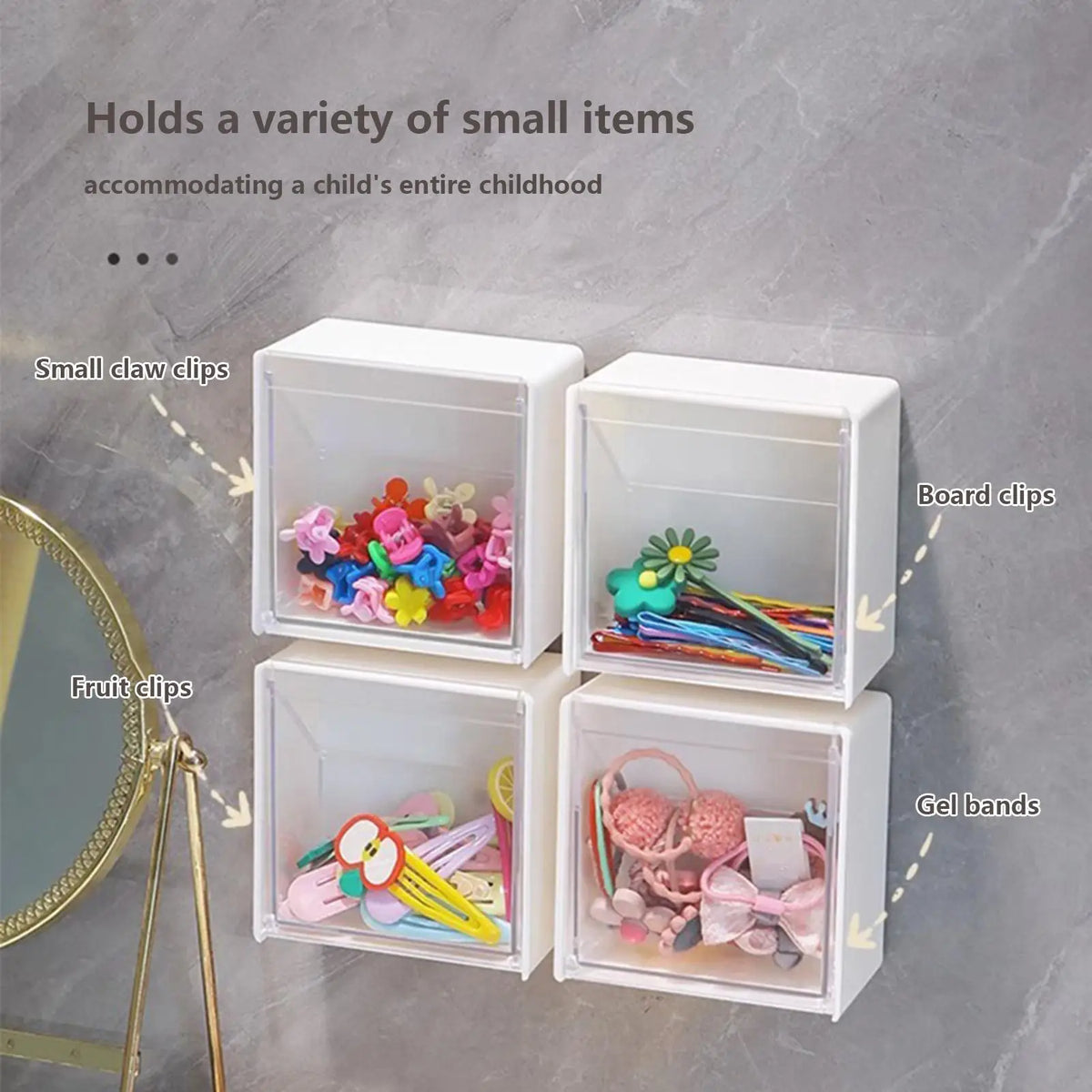 Wall-Mount Cotton Swab & Makeup Organizer Storage Box Bathroom Storage Box Babs