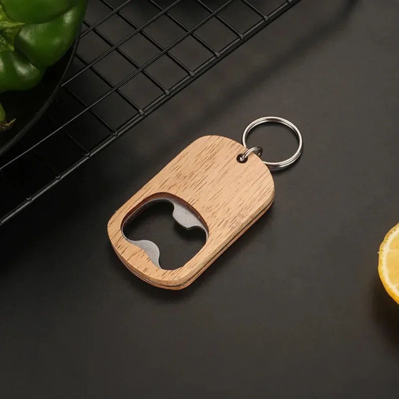 Wooden Handle Beer Bottle Opener Keychain 4 Pack Bottle Opener Keychain Babs