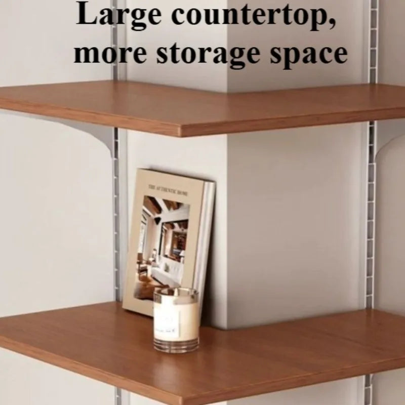 Vintage 3-Tier Solid Wood Wall-Mounted Corner Storage Rack Corner Wall Shelf Babs