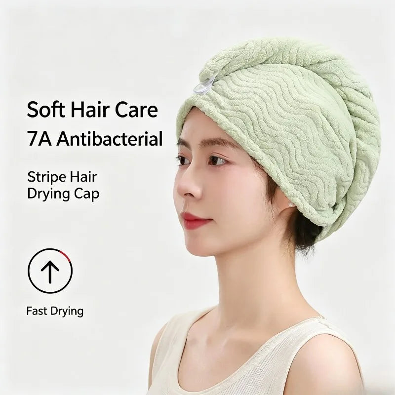 Antibacterial Quick-Dry Hair Turban Cap – Soft & Absorbent Hair Drying Cap Babs
