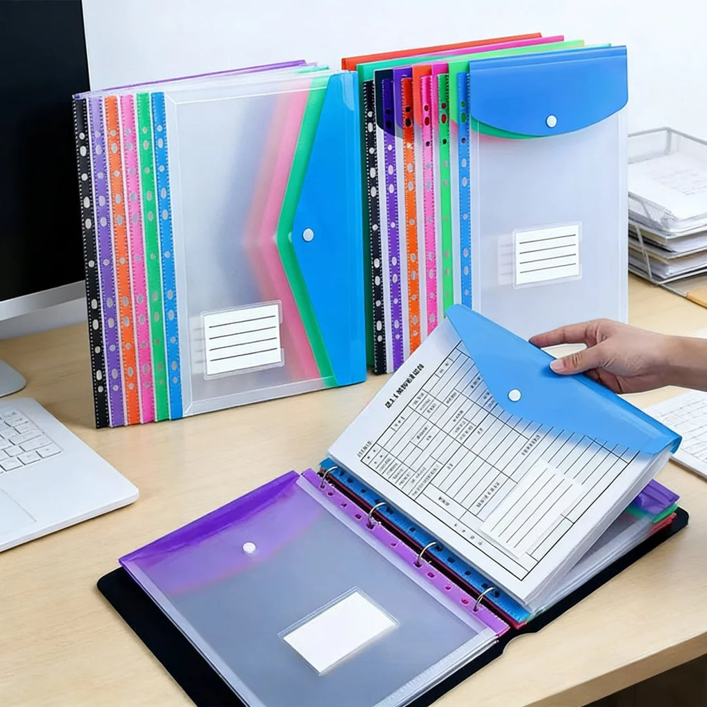 6-Pack Expandable Binder Pocket Folders with 11 Holes | Plastic Binder Pocket Folders Babs