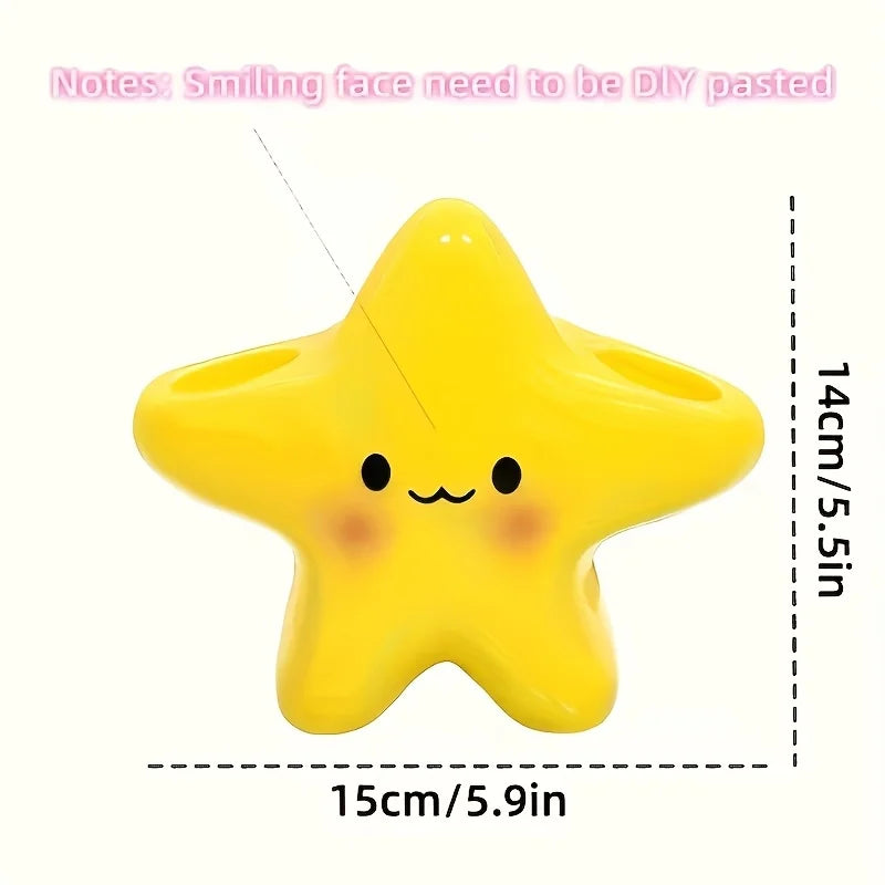 Star-Shaped Toothbrush Holder – Cute Freestanding Bathroom Organizer Toothbrush Holder Babs