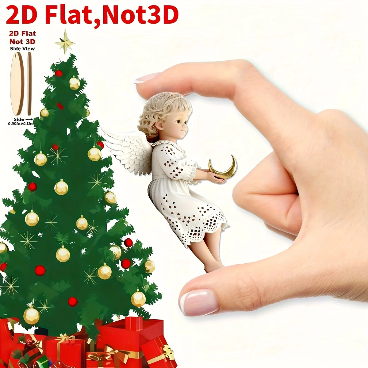 12PCS Retro Wood Angel Ornaments – Christmas & Halloween Decor Holiday Tree Ornaments Babs