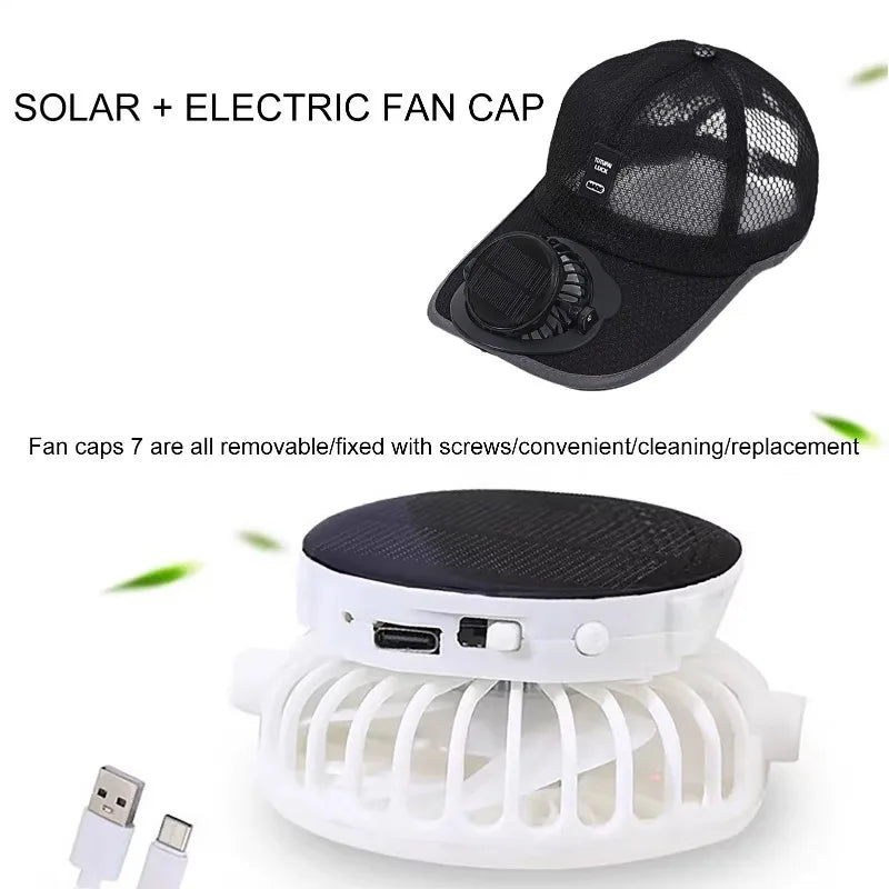 Solar Fan Baseball Cap – Built-In Cooling Fan for Outdoors Solar Fan Hat Babs