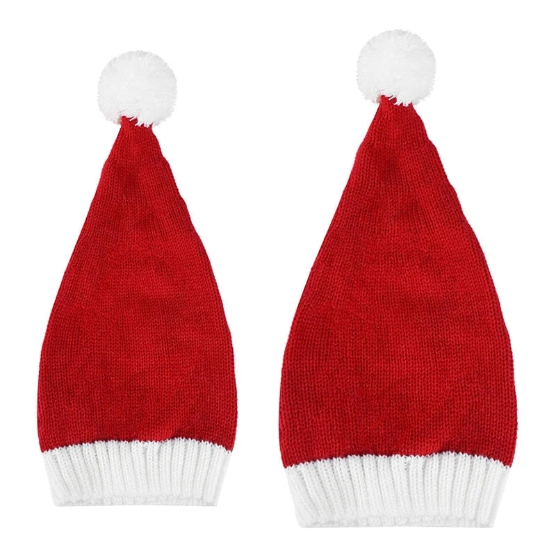 Knitted Christmas Pompom Beanie Hat – Soft Adult Santa Cap Christmas Beanie Hat Babs