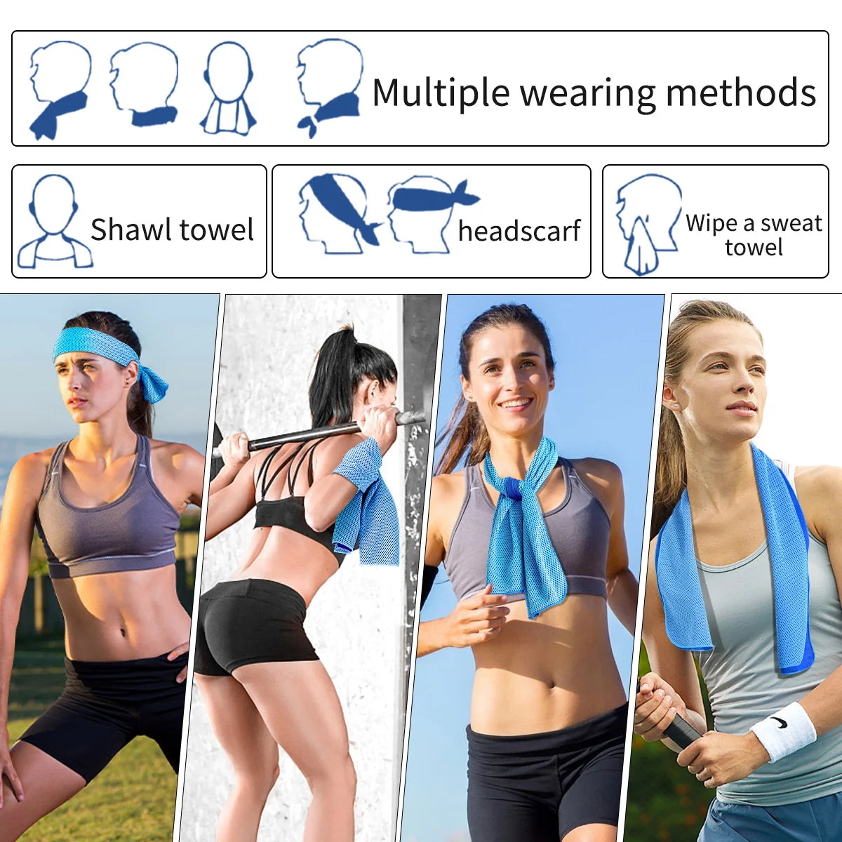 Cooling Towel & Silicone Bag – Fast Drying Sports Beach Towel Cooling Sports Towel Babs