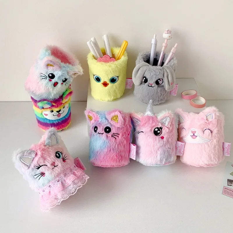 Cute Cartoon Plush Pen Holder – Desktop Stationery Organizer Plush Pen Holder Babs