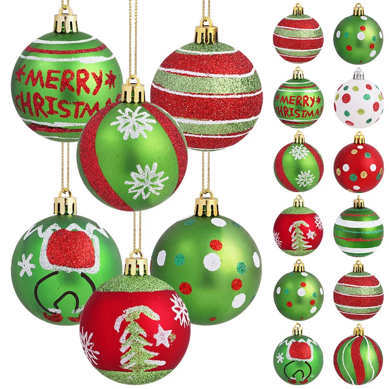 12PCS Glitter Christmas Ball Ornaments 6cm – Holiday Tree Décor Christmas Ball Ornaments Babs