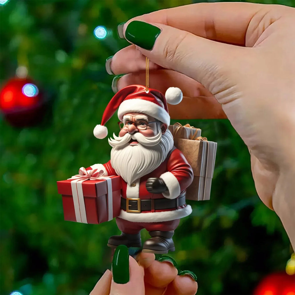 Christmas Hanging Ornaments – Santa & Snowman 2D Cartoon Style Christmas Ornaments Babs