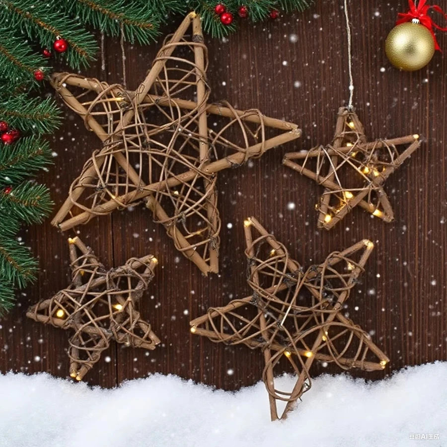 Star Rattan Garland Ornament – Holiday & Wedding Décor Rattan Star Ornament Babs